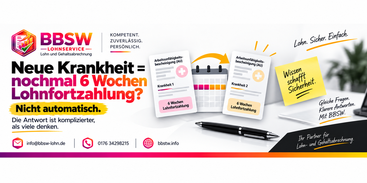 Neue Krankheit, neue 6 Wochen Lohnfortzahlung? Das müssen Arbeitgeber wissen